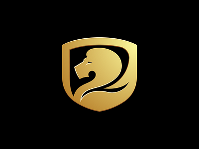 Lion Badge animal badge brand branding design gold graphic design identity lion logo mark nature vector