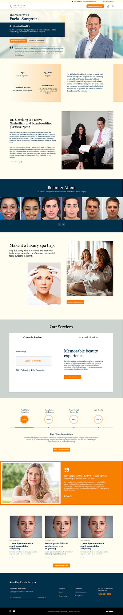 Medical Landing Page Design ui ux