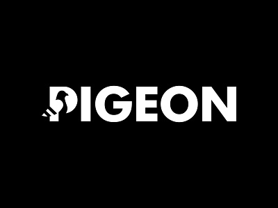 Pigeon animal bird clever dove graphic design lettering lettermark logo logodesign logodesigner minimal negative space pigeon simple typography wings wordmark