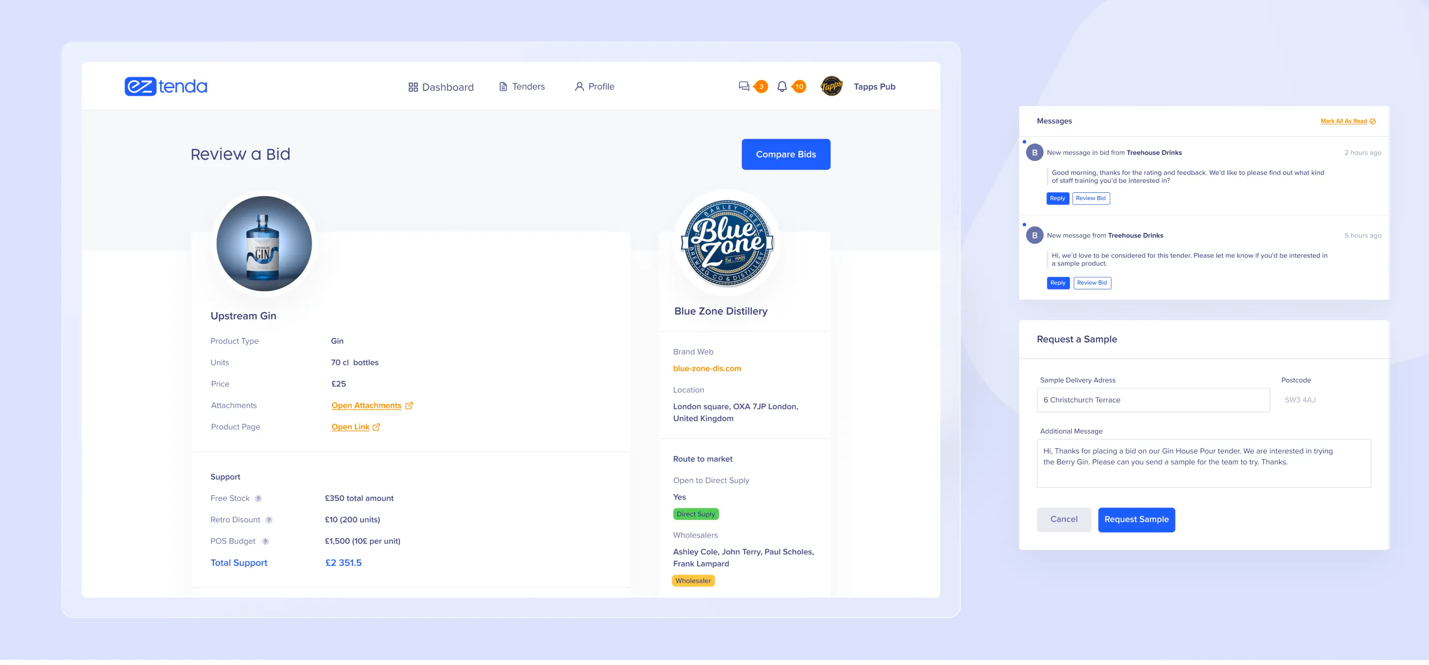 EzTenda - The smarter way to do drinks business bidding system