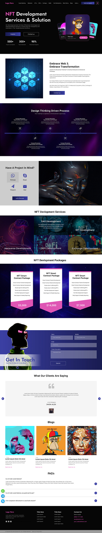 NFT Landing Page Design ui ux