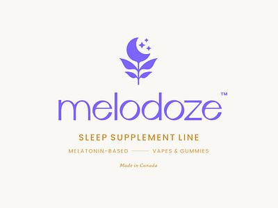 MLDZ billboard emblem gummies health lockup logo moon nature packaging plant sleep sleeping stars supplement support tote bag vape