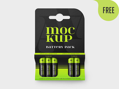 AA Battery Pack – Free Mockup PSD free freebie