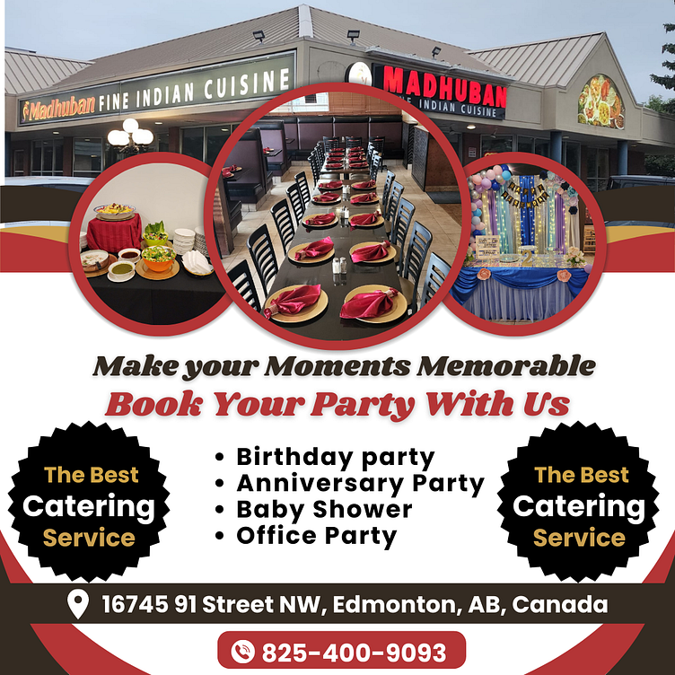 Book your Party At Madhuban fine Indian Cuisine Edmonton by Madhuban