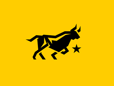 Combat CSP animal branding bull construction design geometric illustrator logo mascot modern simple vector yellow