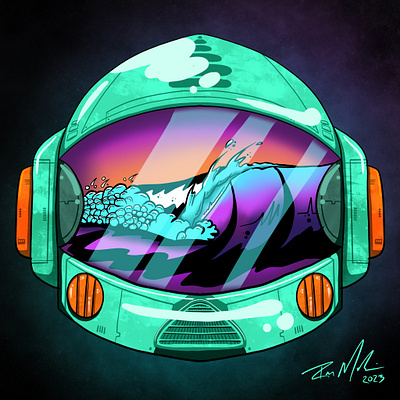 The Search // Pt. II astronaut datradman explore hand drawn illustration ocean ocean art outer space procreate surf surf art surfer surfing travel universe vibe wave wave art