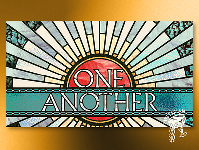 One Another | Sermon Series Graphic church church graphic ecclesisal design graphic design mosaic mysterian design sermon graphic sermon series stained glass stained glass window