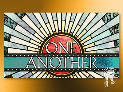 One Another | Sermon Series Graphic church church graphic ecclesisal design graphic design mosaic mysterian design sermon graphic sermon series stained glass stained glass window