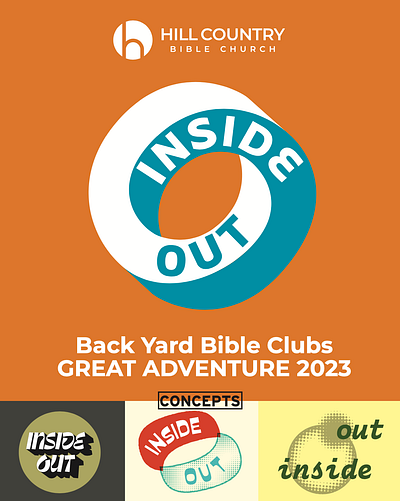INSIDE OUT | Great Adventure Logo for Hill Country Bible Church backyard bible clubs brand design branding great adventure logo concepts logo design ministry logo mysterian design xtreme adventure