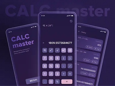 CALC master | Daily UI #004 004 android calculator app design calc calc master calculator calculator app calculator design daily ui daily ui 004 daily ui 2023 daily ui calculator dailyui mobile purple purple blue skeuomorphism trending ui