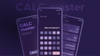 CALC master | Daily UI #004 004 android calculator app design calc calc master calculator calculator app calculator design daily ui daily ui 004 daily ui 2023 daily ui calculator dailyui mobile purple purple blue skeuomorphism trending ui