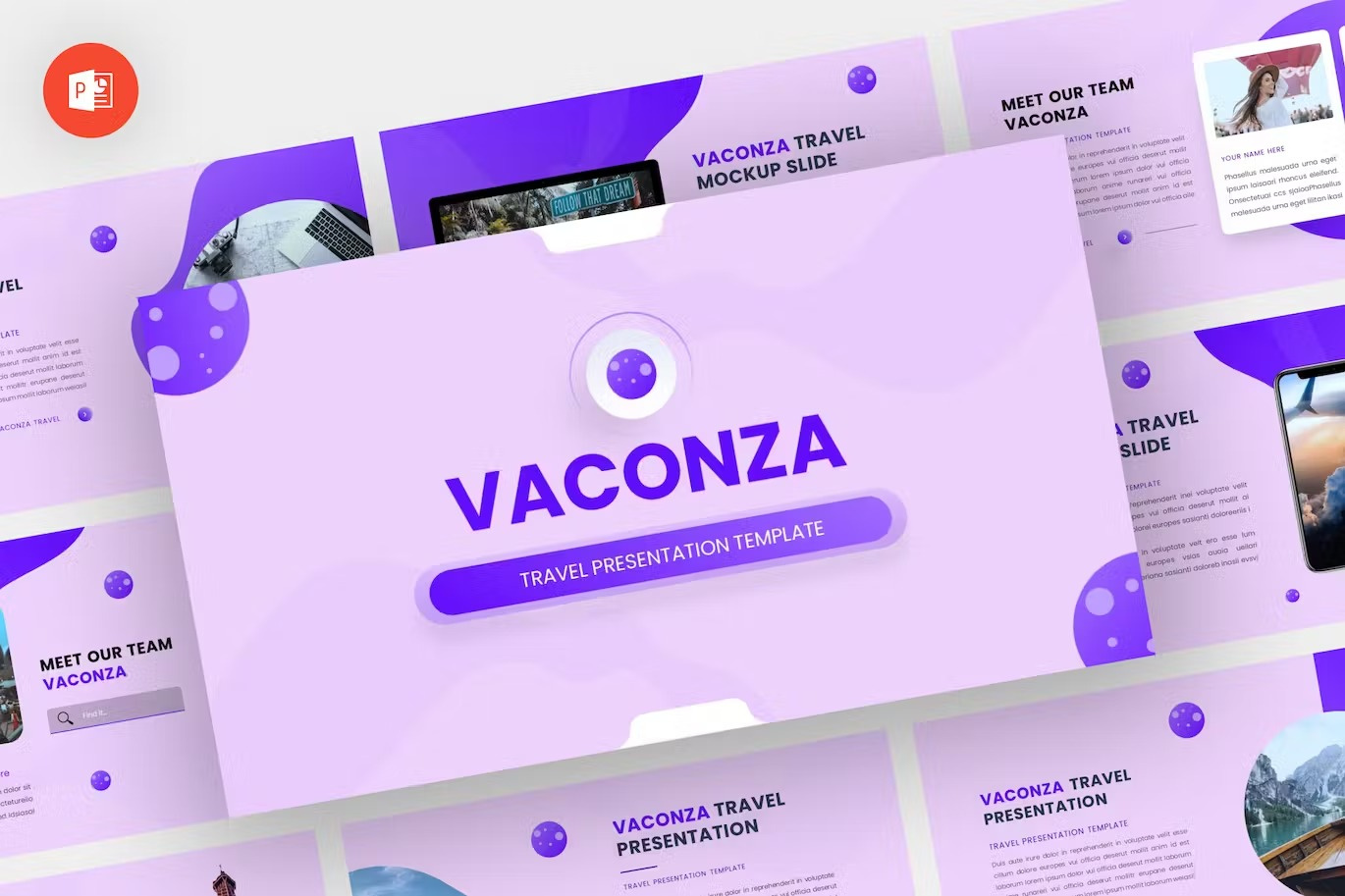 Vaconza - Travel Powerpoint Template abstract annual business clean corporate download google slides keynote pitch pitch deck powerpoint powerpoint template pptx presentation presentation template professional slides template ui web