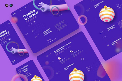 Coiii - Creative Agency Landing Page Template app home page home screen homepage interface ios landing landing page landingpage mobile page site ui uidesign uiux ux web web page webdesign website