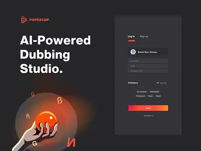 AI-Powered Dubbing Studio ai branding dubbing illustration magic ui vector video