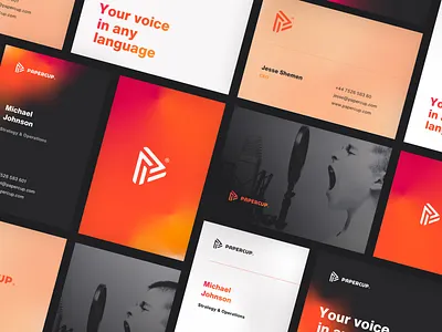 Papercup Branding branding card clean design logo ui