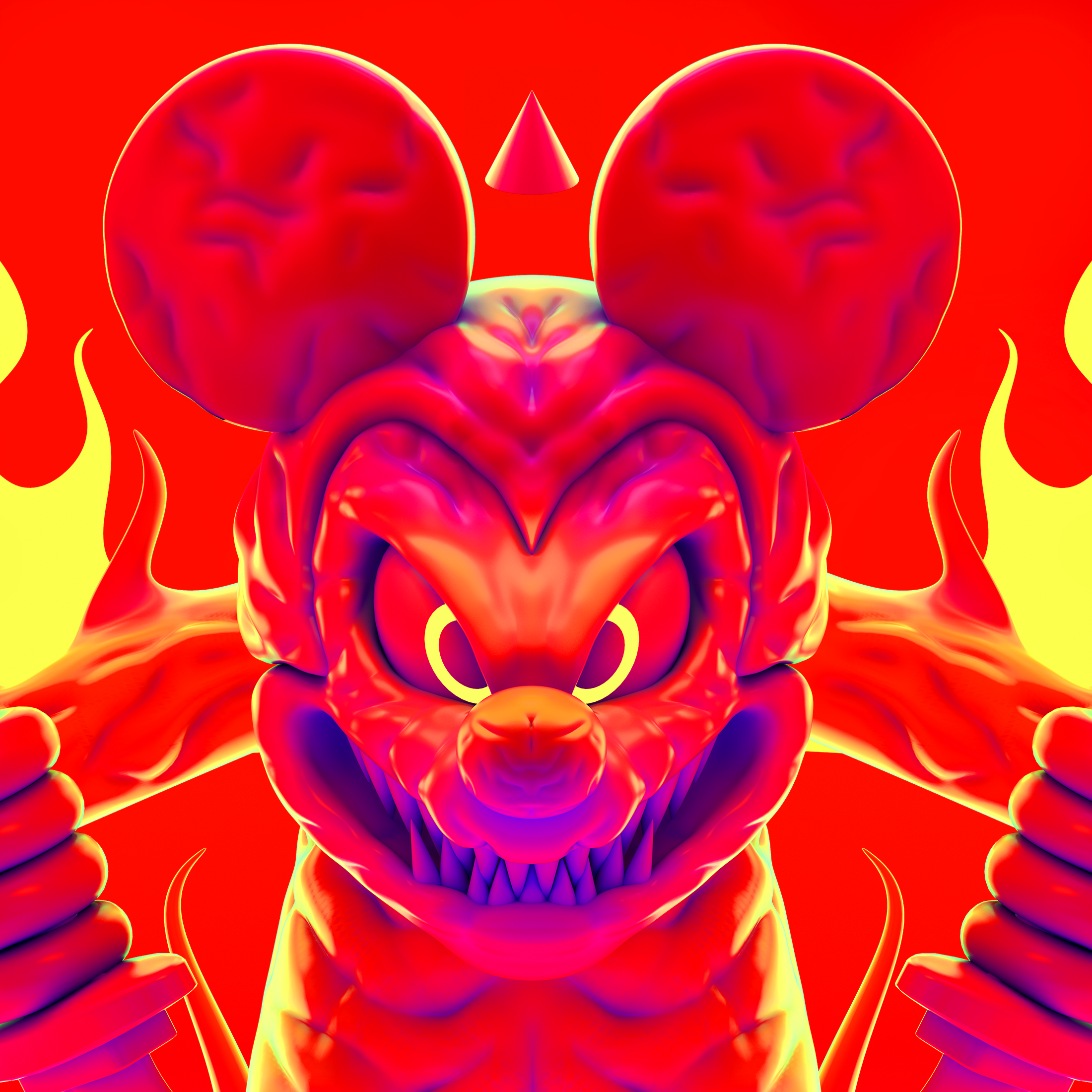 FUEGO 3d c4d character fire fuego mickey octane render