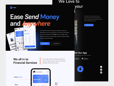 Findah - Landing Page Finance App bank banking banking app card clean credit card design finance finance app fintech landing page landingpage money ui ux web design website design