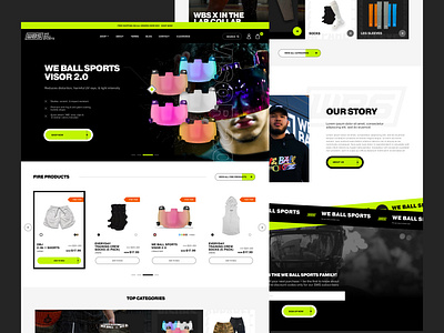 We Ball Sports Desktop Homepage apparel basketball ecommerce football grid grid layout interface mockup online store sports sportswear ui ux web design website