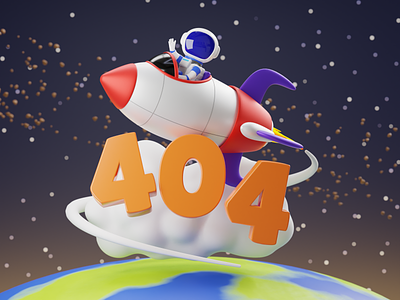 404 Error - 3D Illustration 3d 3d animation 3d art 3d illustration 3d model 3dillustration 404 astronaut design error not found ui web design