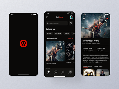 Movie Streaming App Name Tajshmy 3d animatiom creative design figma graphic design hotstar illustration logo mobile app motion graphics movie app movie streaming netflix product design ui ui inspiration user interface ux visual design