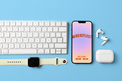 MindReflect-log and track your daily mood+improve mental health app branding design graphic design health landingpage logo mental ombre playful typography ui ux wellness