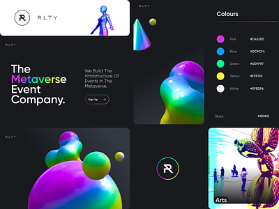 RLTY Metaverse Branding 3d branding gradient graphic design logo metaverse
