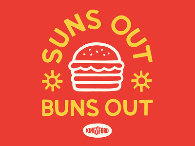 Suns Out Buns Out bbq branding design grilling hamburger illustration lettering t-shirt typography