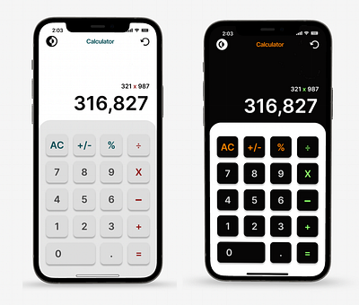 Daily UI Challenge: Day 4 - Calculator 100days 100daysofdesign accessibility calculator challenge dailydesign darkmode design designer designjobs designthinking figma graphic design illustration ios lightmode tech ui uiuxdesign ux