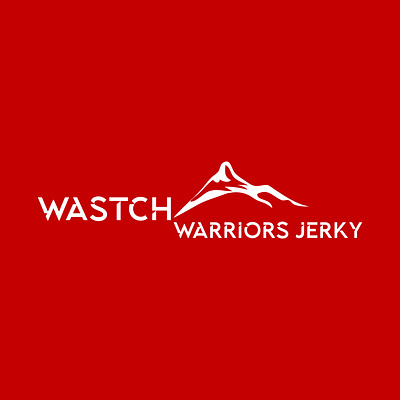 WASTCH WARRIORS JERKY brand branding design identity logo logomaker logotype mountain red snow tipography visual