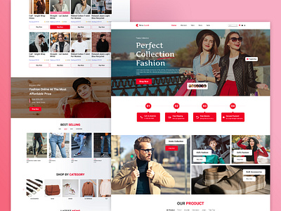 E-commerce Fashion Landing Page Template clothing commercial consumer courrier delivery e commerce e shop fashion graphic design motion graphics online store payment product purchase sell shipping shopping store ui woman