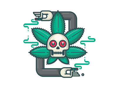 420 420 green grid high illustration illustrator skull skull art smoke weed