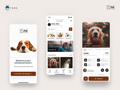 Pet Haven Mobile Adoption App branding mobile app pet adoption app product design ui uiux