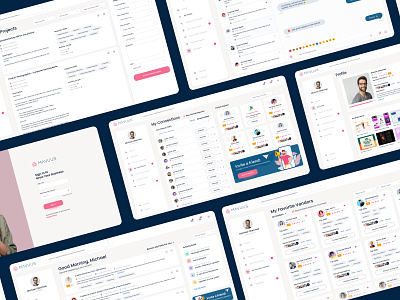 Mavuus - Marketing & Freelance Platform account chat custom program dashboard freelance platform friends request marketing message messages product design profile profile ui software