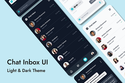 Chat Inbox UI - Light & Dark dark theme figma mobile ui ui ux