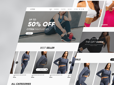Legging Store Web Page branding design landing page legging store ui ui design web design women