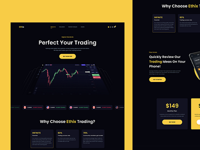 Online Trading School Web Page crypto design landing page trading ui ui design ux web design