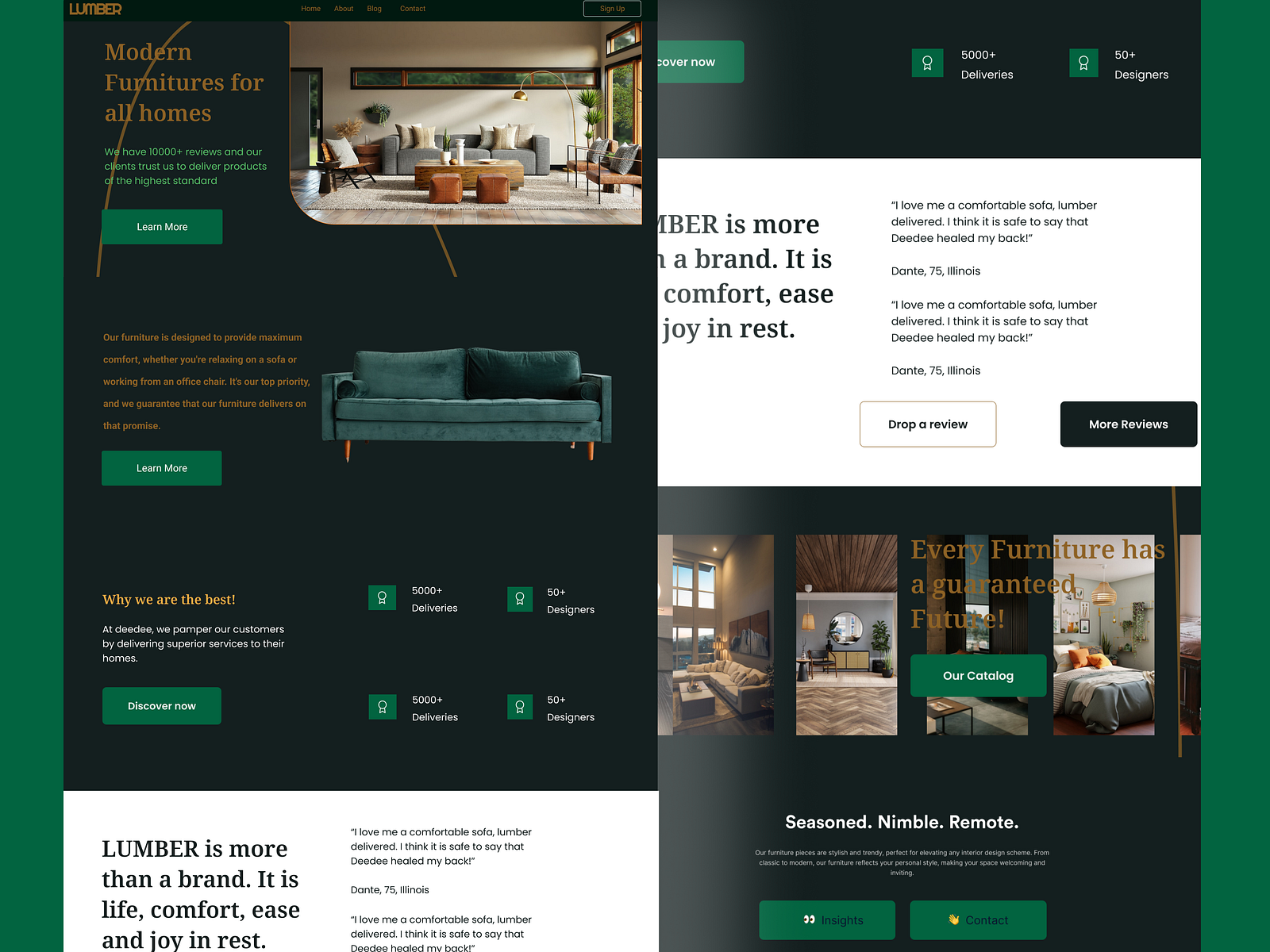 Lumber Furniture Landing Page by OSINLOYE ADEGOKE on Dribbble