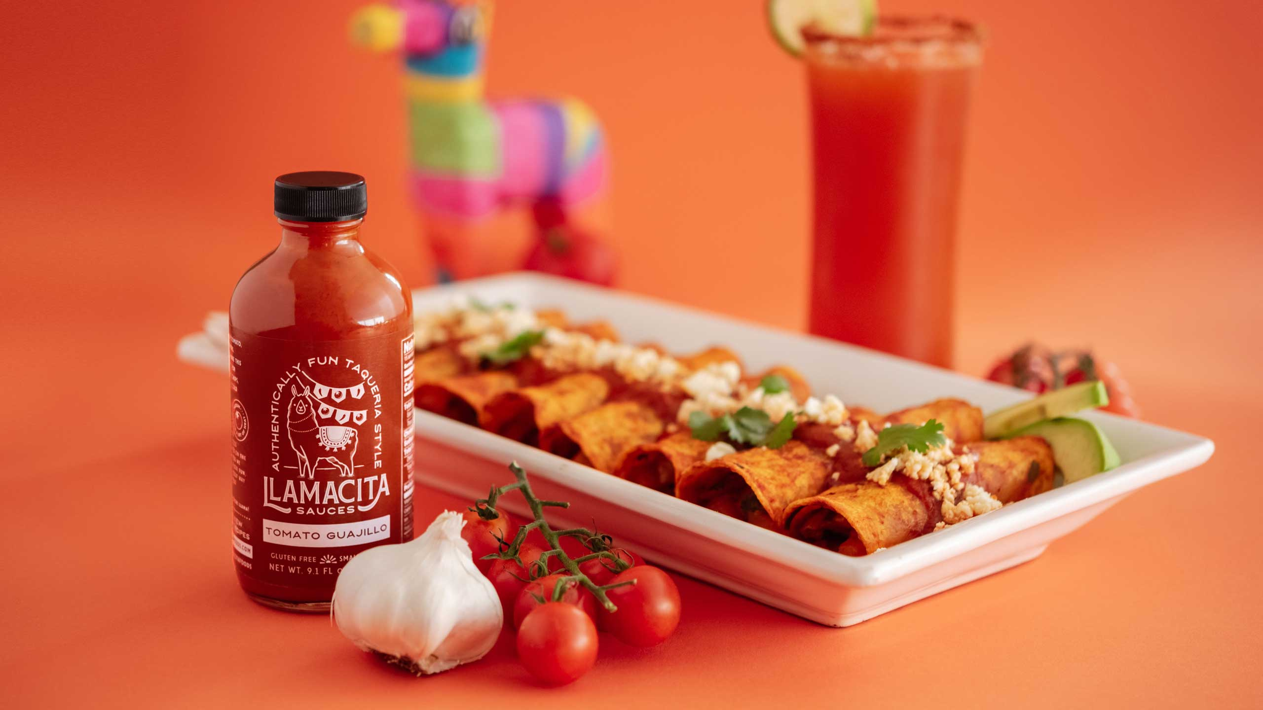 Llamacita Sauces branding packaging typography