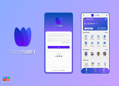 UI UX Cash Swift a Banking app app branding design graphic design illustration landingpage ui uiux ux
