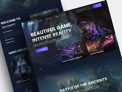 Esport Game Landing Page action games esport esport landing page esports gaming gaming design gaming landing page hero header homepage landing page online streaming gaming platform playing games playstation popular game page tournaments ui ux web design website website ui websitedesign