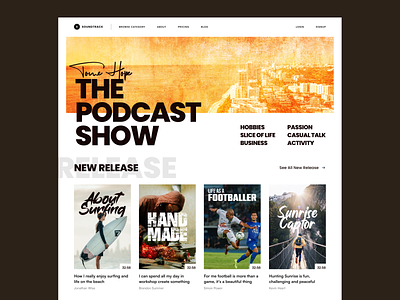 #Exploration - Podcast Landing Page bold card design desktop landing page photography podcast poster thumbnail typography ui ux website whitespace