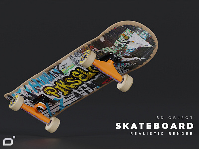3D Model Skateboard 3d design 3d model 3d render 3d skateboard branding design illustration skaeboard sport vector young