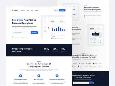 Sales Analytics - Landing Page analytics business design design system dipa inhouse funnel graphic design integration landing page landingpage marketing online shop order payment sales sales analytics ui design ux design web design website