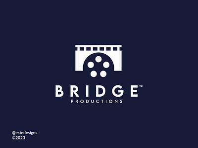 BRIDGE PRODUCTIONS Logo Idea. brand branding bridge company design dualmeaning film graphic design icon illustration logo logofolio logomarca logomark logotype mark producer symbol vector