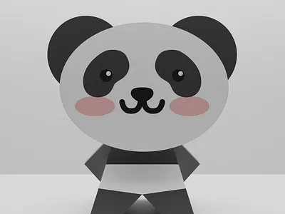 Chibi Panda Papercraft 3d 3d papercraft animal blender chibi design illustration papercraft vector