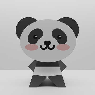 Chibi Panda Papercraft 3d 3d papercraft animal blender chibi design illustration papercraft vector