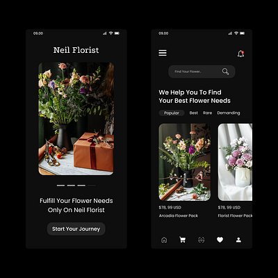 Florist App Design app app design appdesign branding design designer florist flower illustration logo ui uidesign uiux ux uxdesign uxui