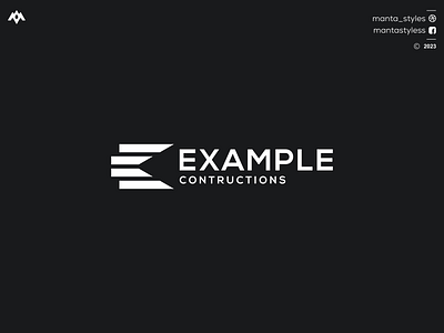EXAMPLE CONTRUCTIONS branding design e logo graphic design icon illustration letter logo minimal ui vector