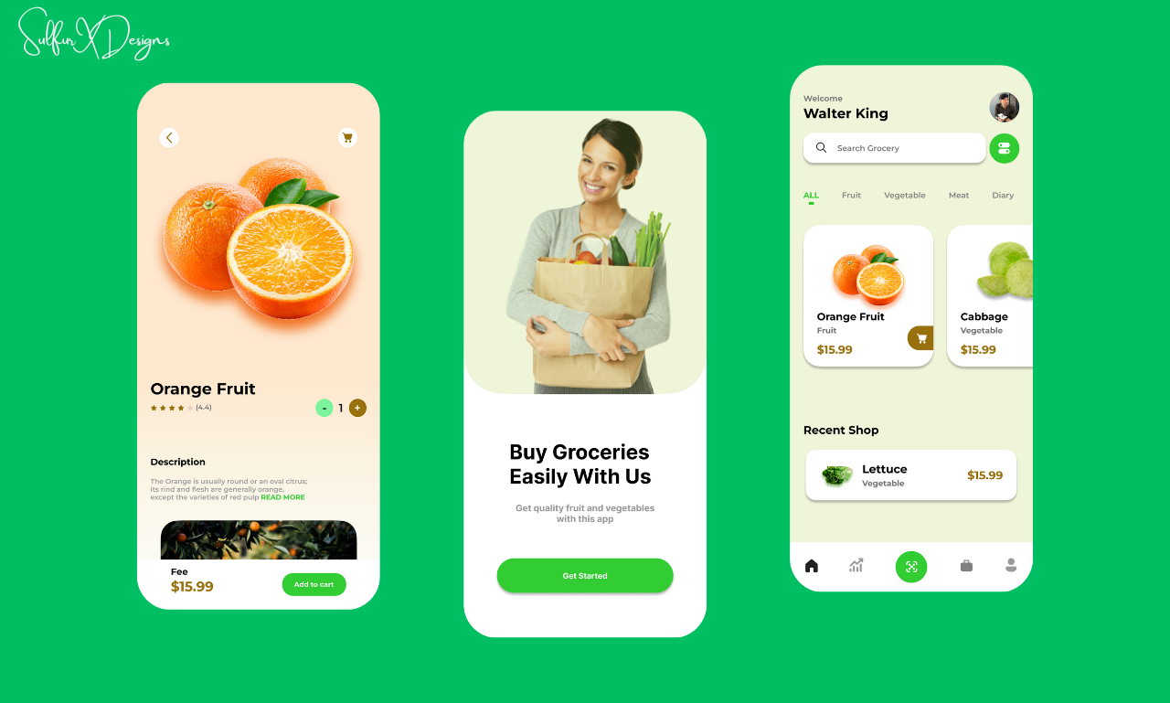 Grocery App UI by SulfurXDesigns on Dribbble