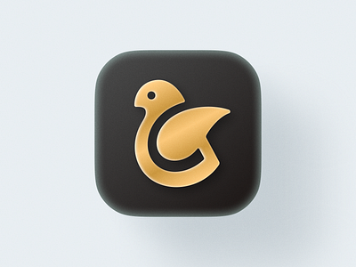 Golden bird! bird brand branding design figma gold golden icon illustration ios ipados logo macos saas